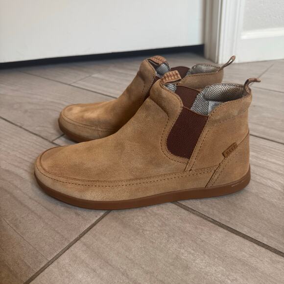 REEF Swami Suede Chelsea Tan Boots Cork Footbed Men’s Size 10 - Picture 12 of 15
